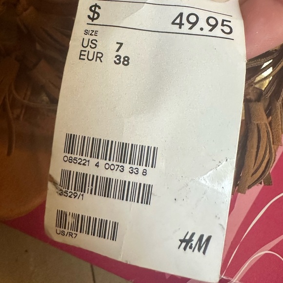 H&M Tassel Chestnut Brown Heels Size 7 - Picture 5 of 5